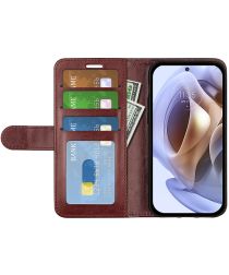 Motorola Moto G31 / G41 Hoesje Portemonnee Wallet Book Case Bruin