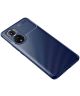 Honor 50 Hoesje Siliconen Carbon TPU Back Cover Blauw