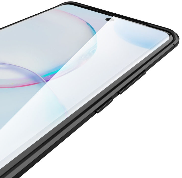 Honor 50 Hoesje TPU met Leren Litichi Textuur Back Cover Zwart afbeelding 2