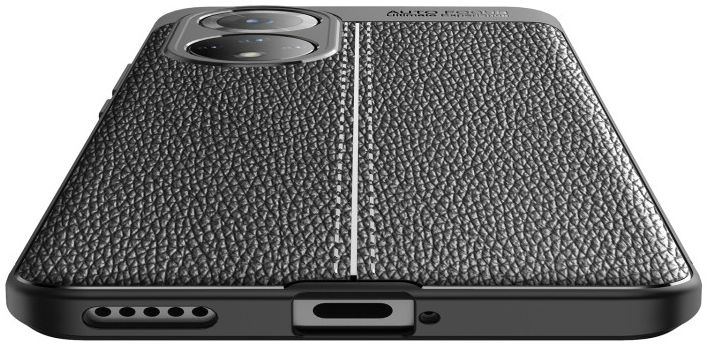 Honor 50 Hoesje TPU met Leren Litichi Textuur Back Cover Zwart afbeelding 6