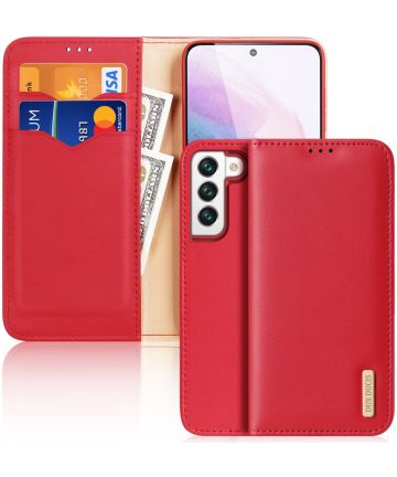 Dux Ducis Hivo Series Samsung Galaxy S22 Hoesje RFID Book Case Rood Hoesjes