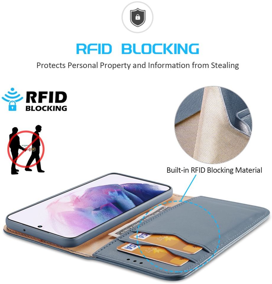 Dux Ducis Hivo Samsung Galaxy S22 Plus Hoesje RFID Book Case Blauw afbeelding 3