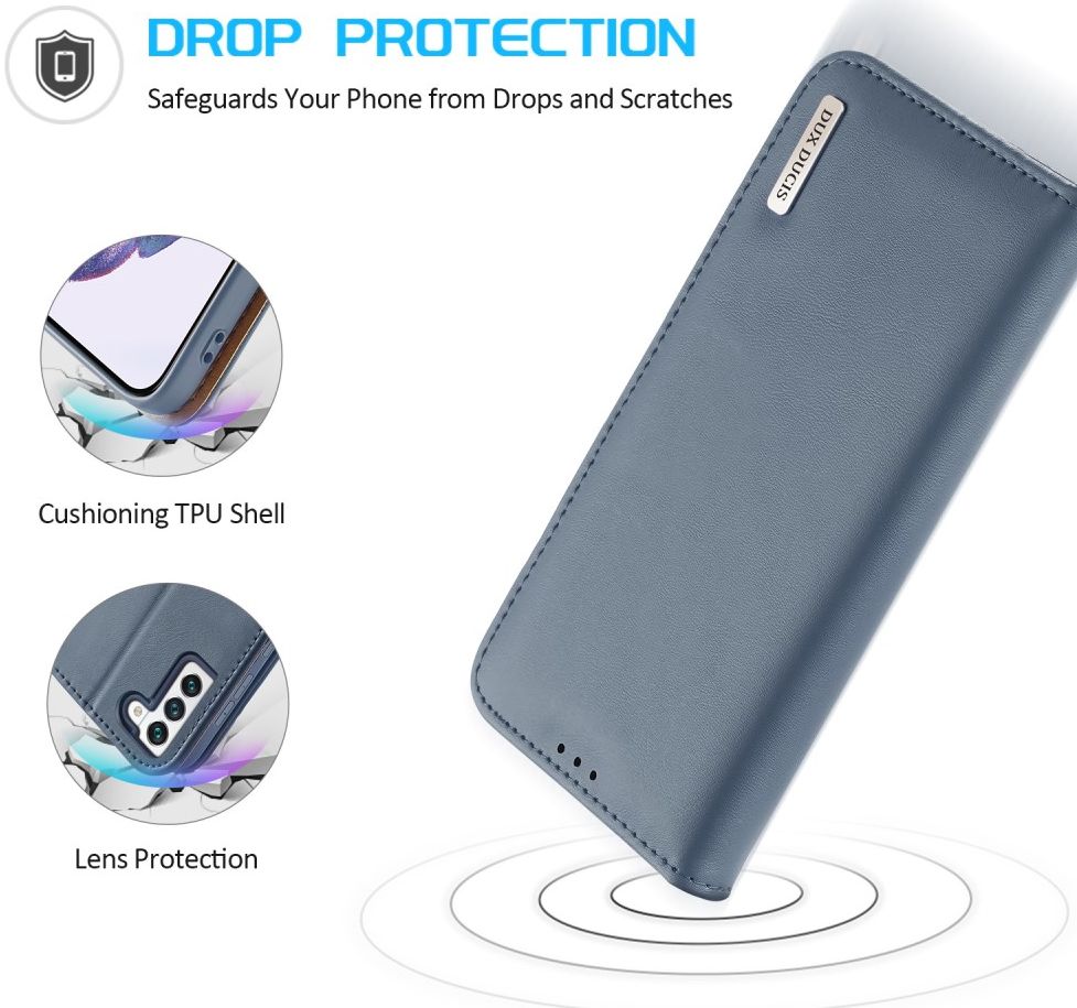 Dux Ducis Hivo Samsung Galaxy S22 Plus Hoesje RFID Book Case Blauw afbeelding 4