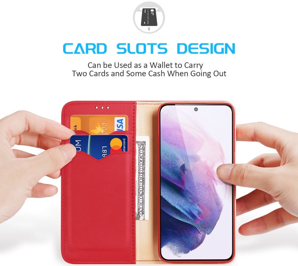 Dux Ducis Hivo Samsung Galaxy S22 Plus Hoesje RFID Book Case Rood afbeelding 5