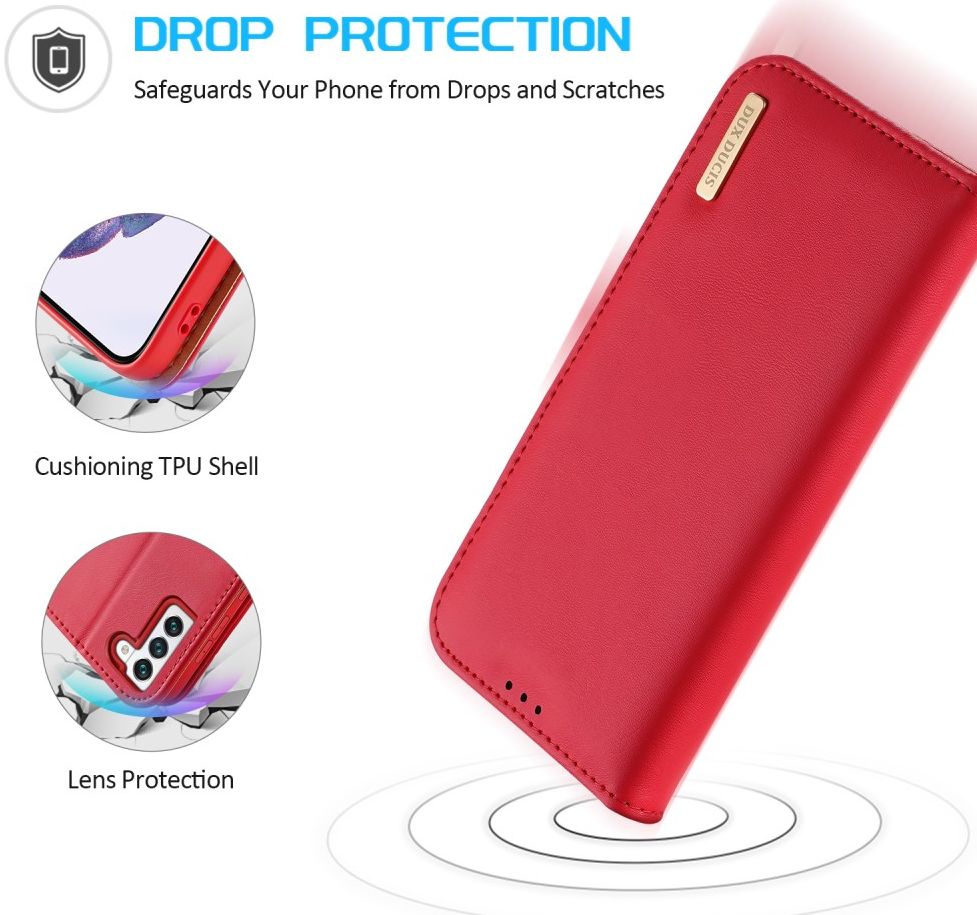 Dux Ducis Hivo Samsung Galaxy S22 Plus Hoesje RFID Book Case Rood afbeelding 4