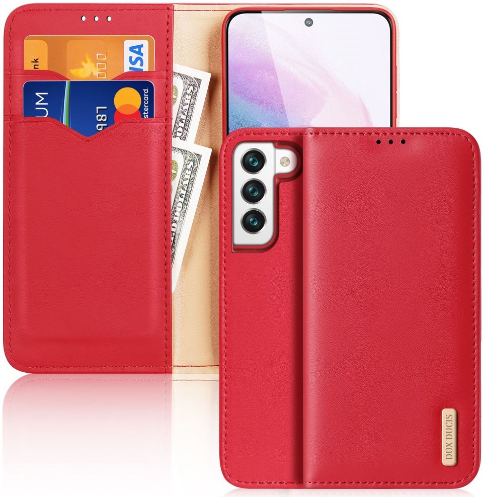 Dux Ducis Hivo Samsung Galaxy S22 Plus Hoesje RFID Book Case Rood afbeelding 1
