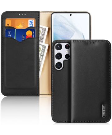 Dux Ducis Hivo Samsung Galaxy S22 Ultra Hoesje RFID Book Case Zwart Hoesjes