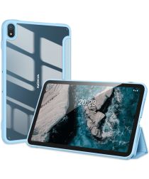 Dux Ducis Toby Series Nokia T20 Hoes Tri-Fold Book Case Blauw