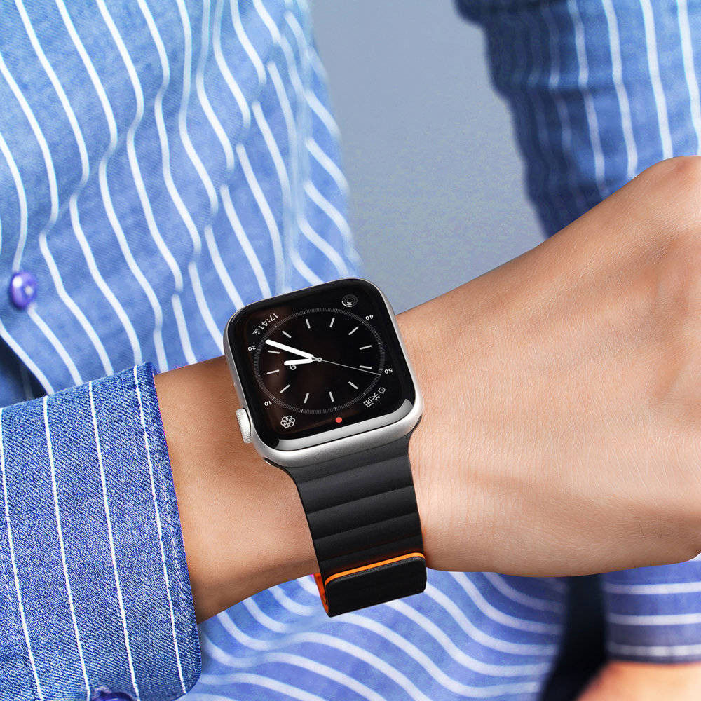 Dux Ducis Apple Watch Bandje - 1-10/SE - 38/40/41/42MM - Magneetsluiting - Zwart afbeelding 4