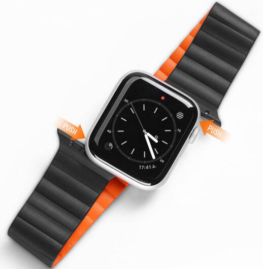 Dux Ducis Apple Watch Bandje - 1-10/SE - 38/40/41/42MM - Magneetsluiting - Zwart afbeelding 1