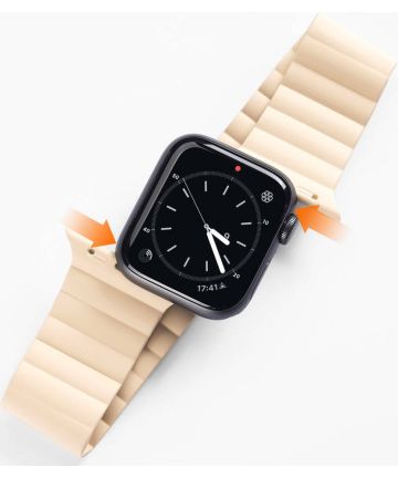 Dux Ducis - Apple Watch Bandje - 1-9/SE 38MM/40MM/41MM - Magneetsluiting - Beige Bandjes
