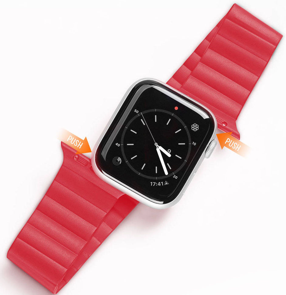 Dux Ducis Apple Watch Bandje - 1-10/SE - 38/40/41/42MM - Magneetsluiting - Rood afbeelding 1