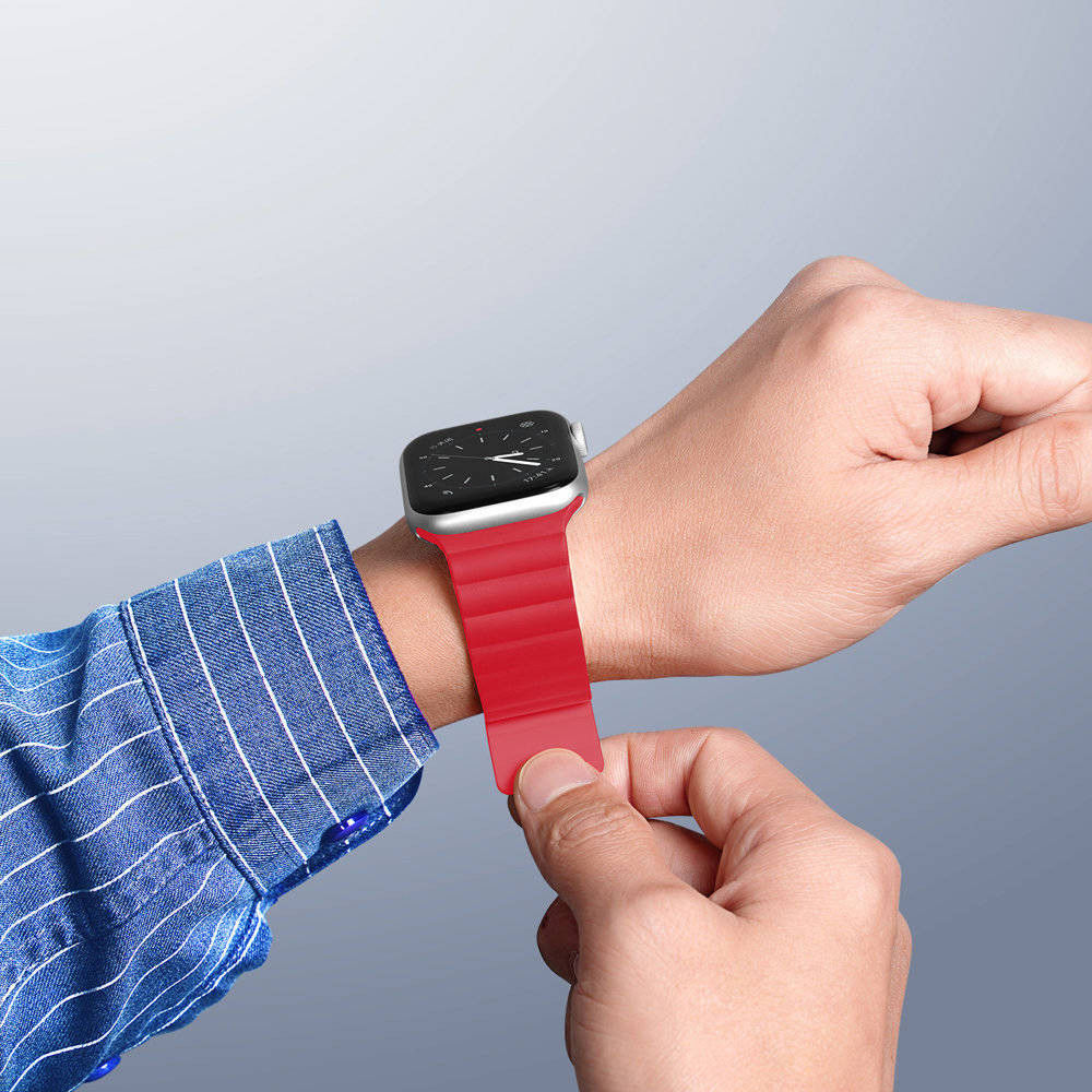 Dux Ducis Apple Watch Bandje - 1-10/SE - 38/40/41/42MM - Magneetsluiting - Rood afbeelding 5