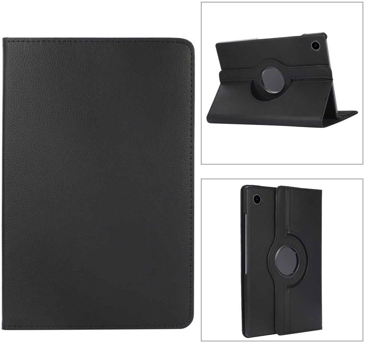 Samsung Galaxy Tab A8 Hoes 360 Graden Draaibare Book Case Zwart afbeelding 4