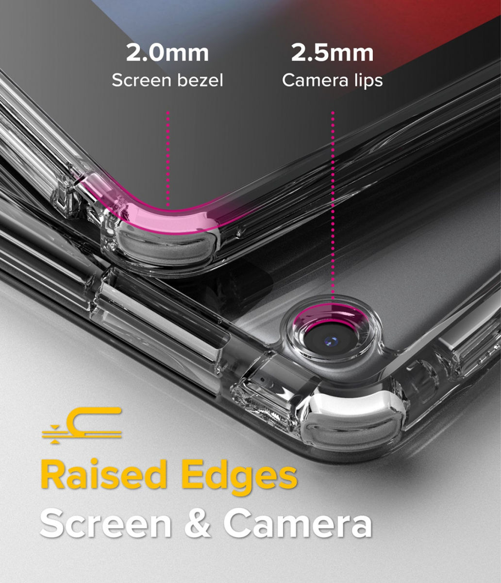 Ringke Fusion+ Apple iPad 10.2 Hoes Schokbestendig + Bumpers Geel/Wit afbeelding 4