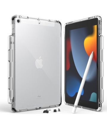 Ringke Fusion+ Apple iPad 10.2 Hoes Schokbestendig + Bumpers Wit/Zwart Hoesjes