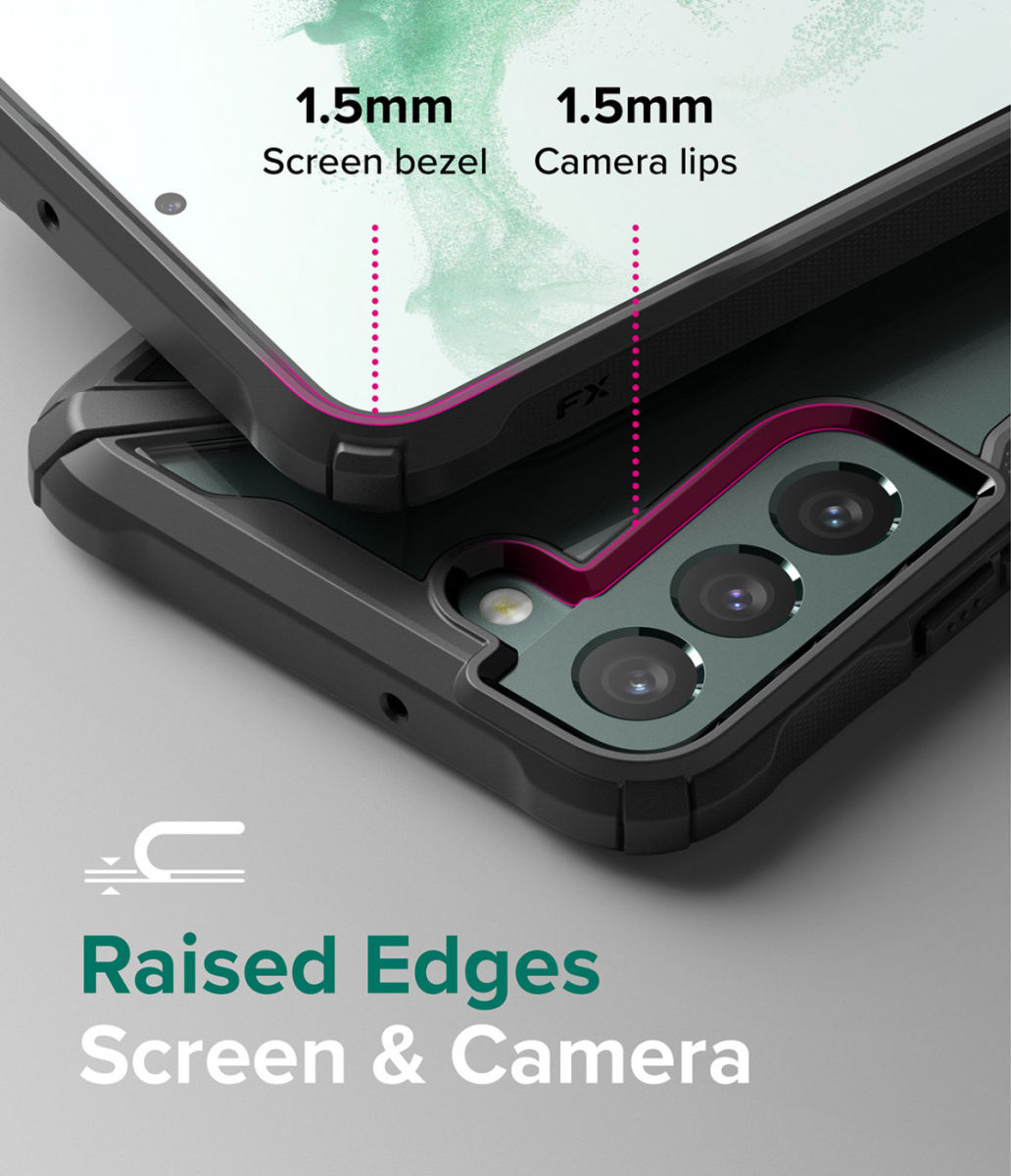 Ringke Fusion X Samsung Galaxy S22 Ultra Hoesje Camo Zwart afbeelding 5