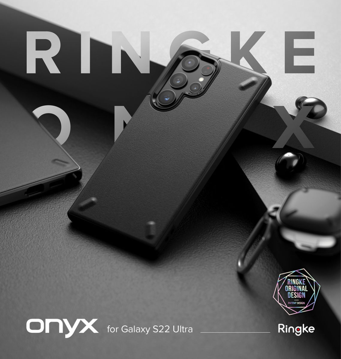 Ringke Onyx Samsung Galaxy S22 Ultra Hoesje Flexibel TPU Grijs afbeelding 12