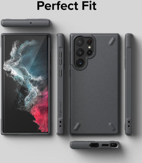 Ringke Onyx Samsung Galaxy S22 Ultra Hoesje Flexibel TPU Grijs afbeelding 11