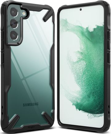 Ringke Fusion X Samsung Galaxy S22 Plus Hoesje Transparant Zwart Hoesjes