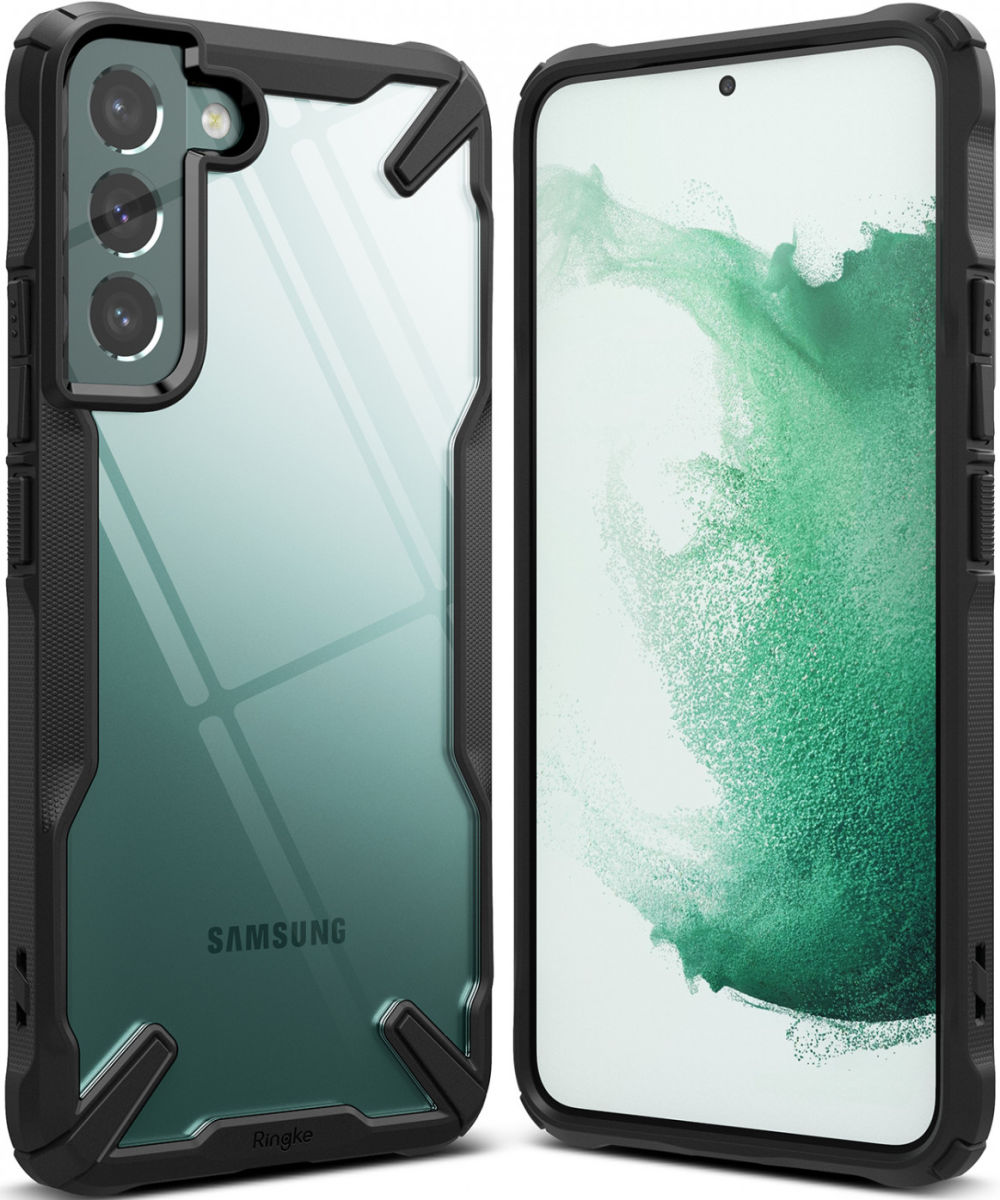 Ringke Fusion X Samsung Galaxy S22 Plus Hoesje Transparant Zwart afbeelding 1
