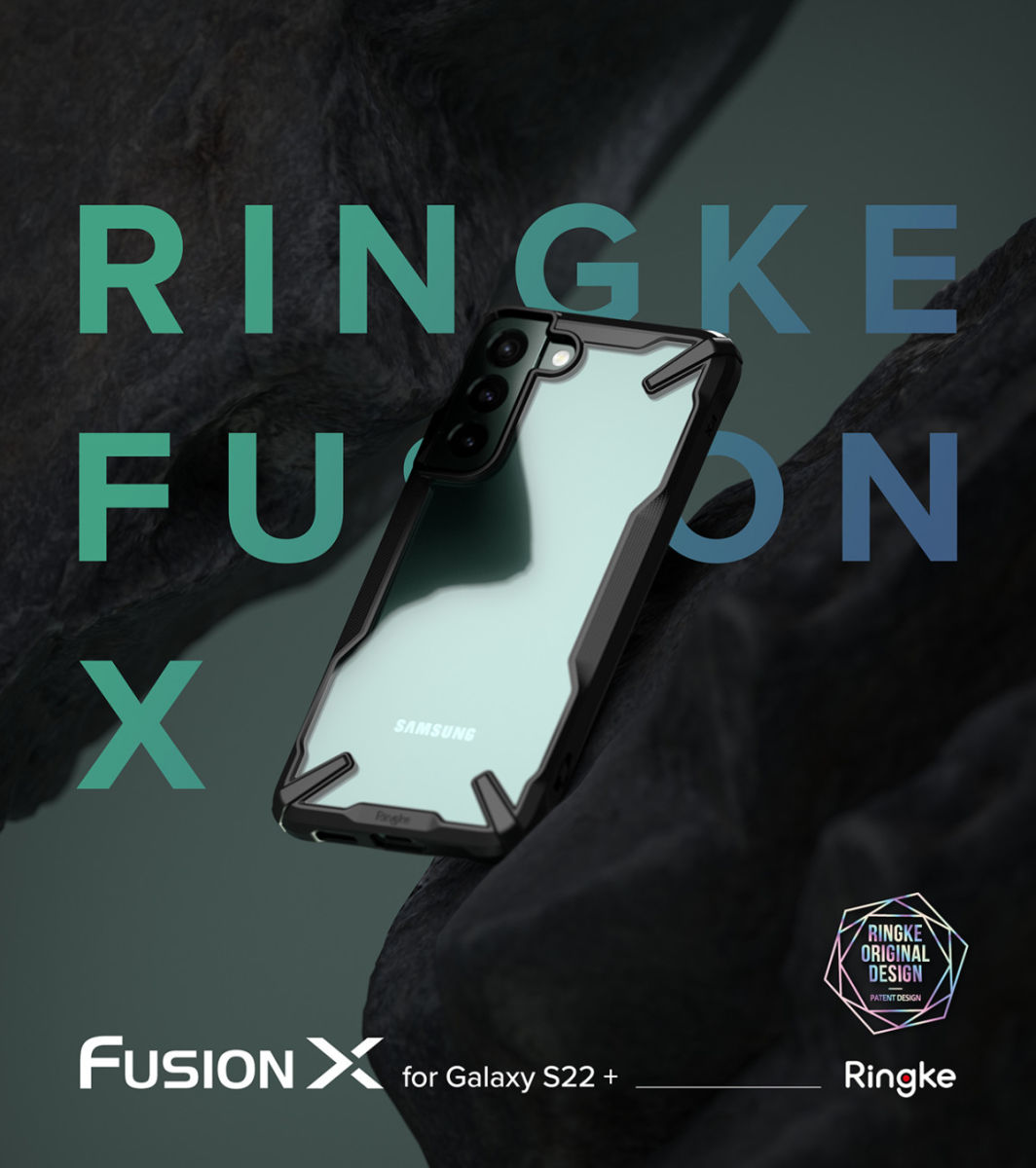 Ringke Fusion X Samsung Galaxy S22 Plus Hoesje Transparant Zwart afbeelding 11