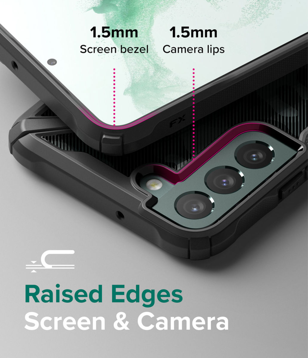 Ringke Fusion X Samsung Galaxy S22 Plus Hoesje Transparant Zwart afbeelding 5