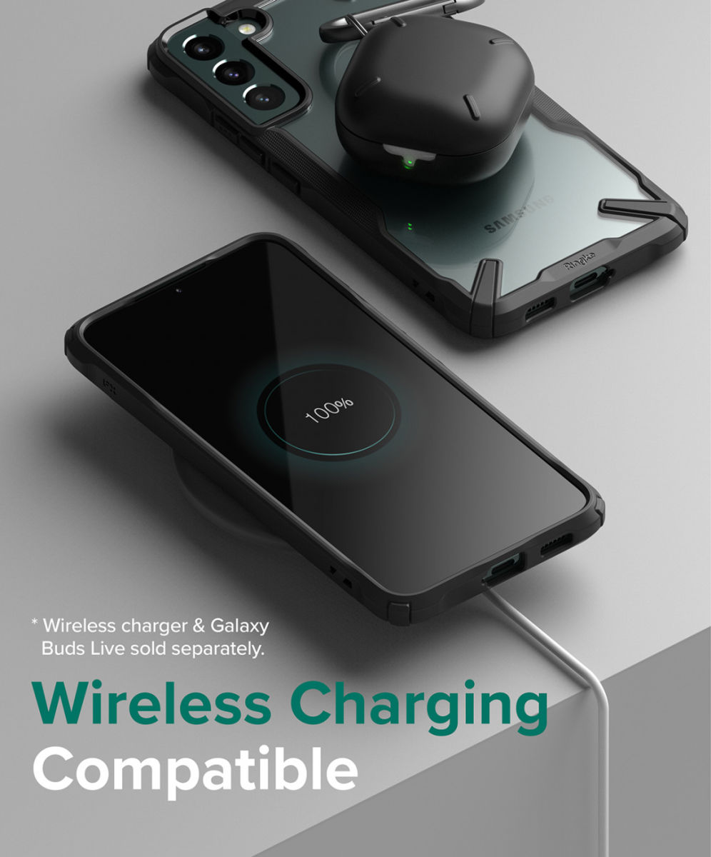 Ringke Fusion X Samsung Galaxy S22 Plus Hoesje Transparant Zwart afbeelding 7