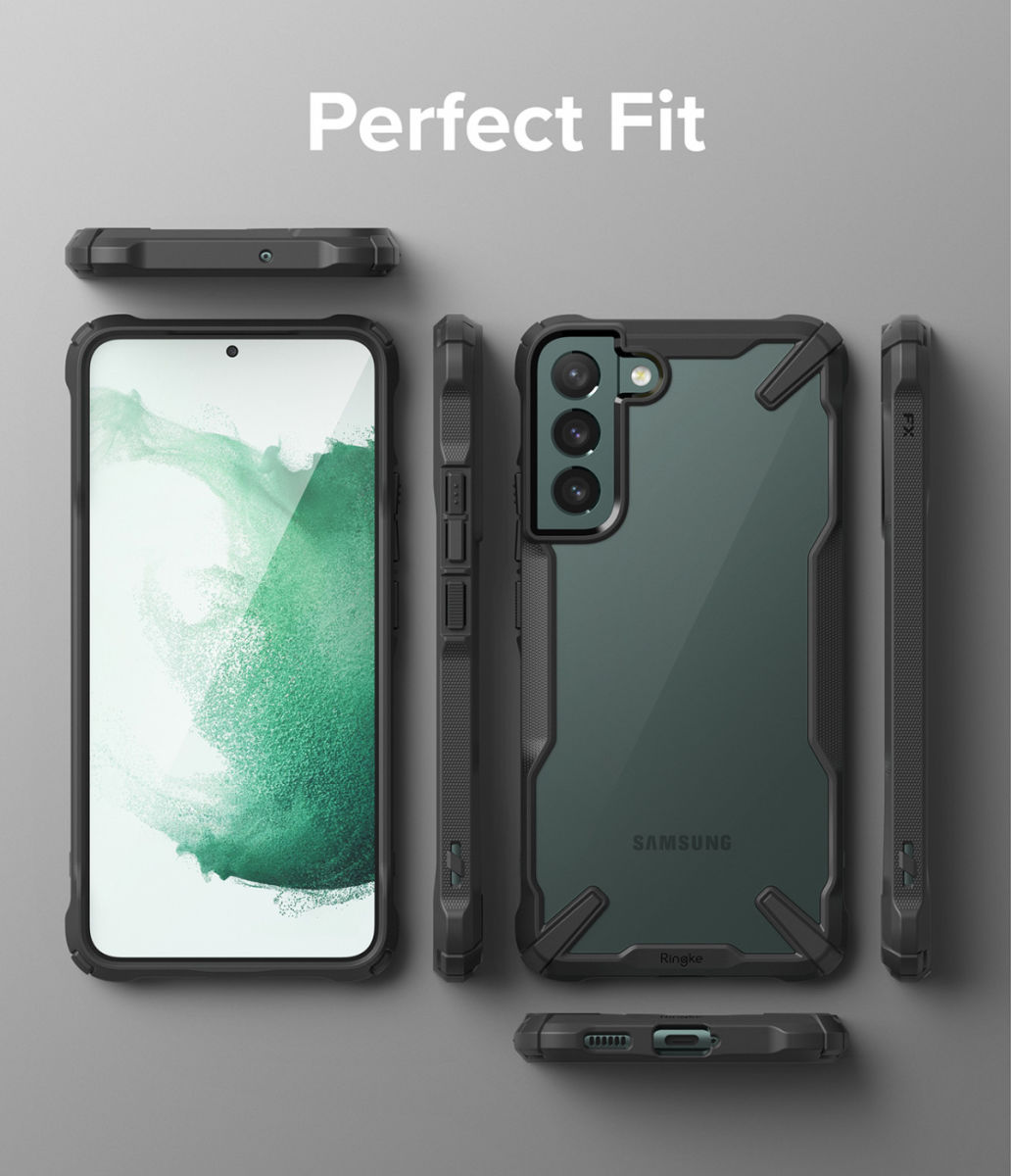 Ringke Fusion X Samsung Galaxy S22 Hoesje Back Cover Transparant Zwart afbeelding 9