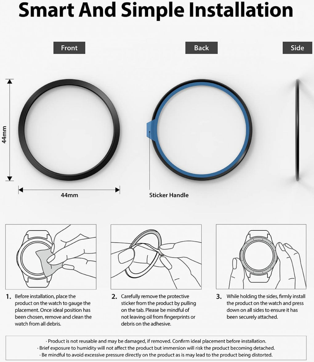 Ringke Bezel Styling - Galaxy Watch 4 44MM Randbeschermer - Zwart afbeelding 8