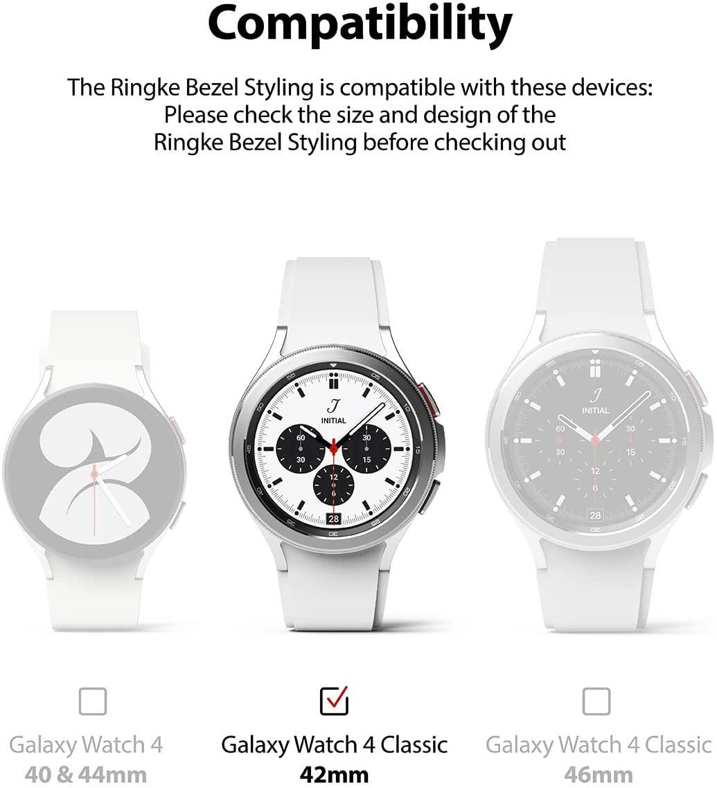Ringke Bezel Styling Galaxy Watch 4 42MM Randbeschermer Staal Zwart afbeelding 5