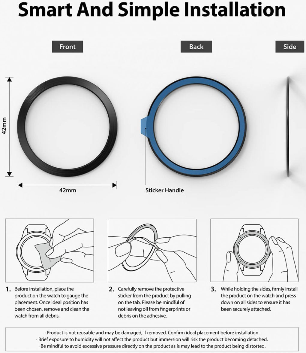 Ringke Bezel Styling Galaxy Watch 4 42MM Randbeschermer Staal Zwart afbeelding 8