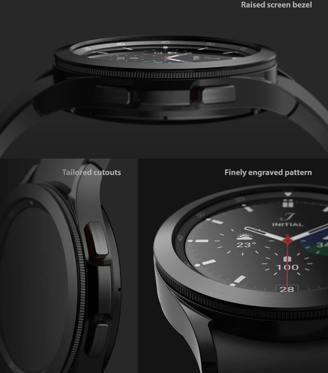 Ringke Bezel Styling - Galaxy Watch 4 46MM Randbeschermer - Zwart afbeelding 4