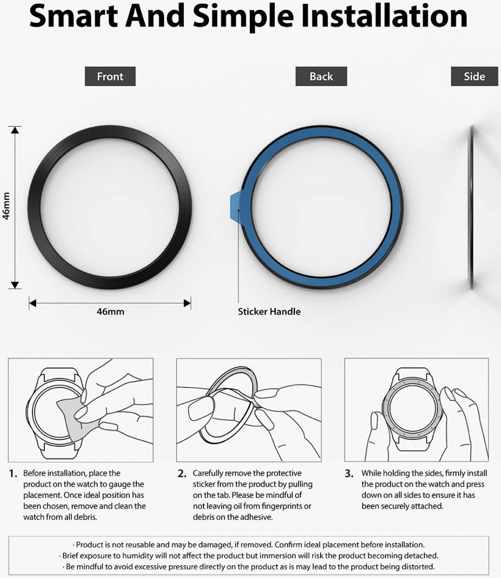 Ringke Bezel Styling - Galaxy Watch 4 46MM Randbeschermer - Zwart afbeelding 8
