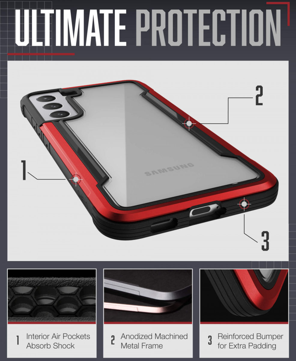 Raptic Shield Samsung Galaxy S22 Plus Case Militair Getest Rood afbeelding 4