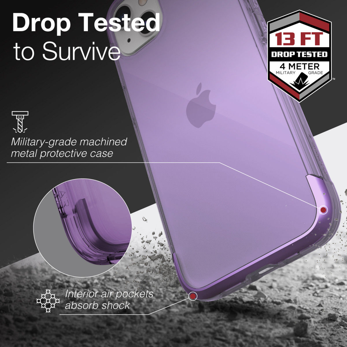 Raptic Air Apple iPhone 13 Hoesje Back Cover Paars afbeelding 5