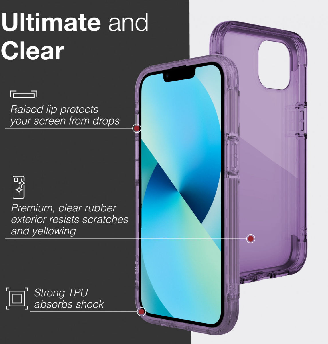 Raptic Air Apple iPhone 13 Hoesje Back Cover Paars afbeelding 6