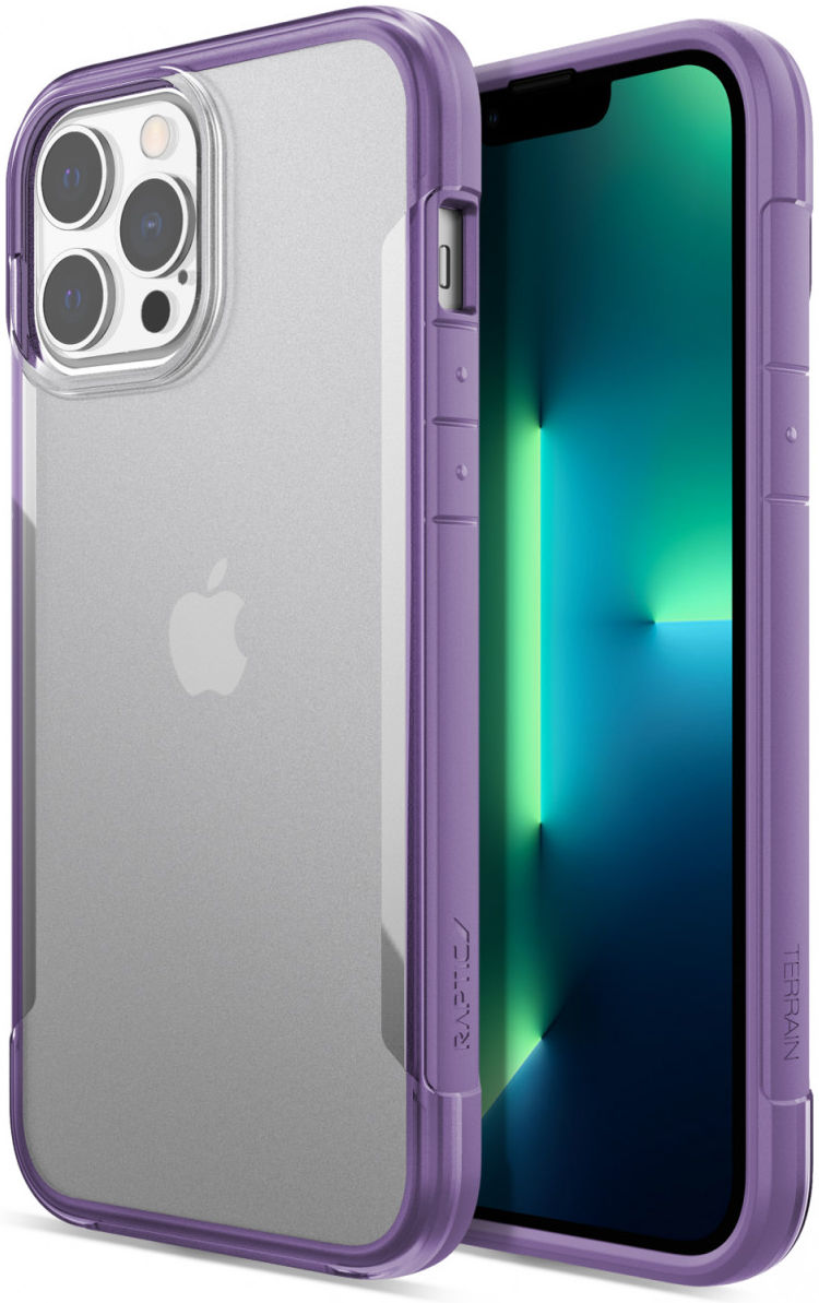 Raptic Terrain iPhone 13 Pro Max Hoesje Back Cover Transparant/Paars afbeelding 1