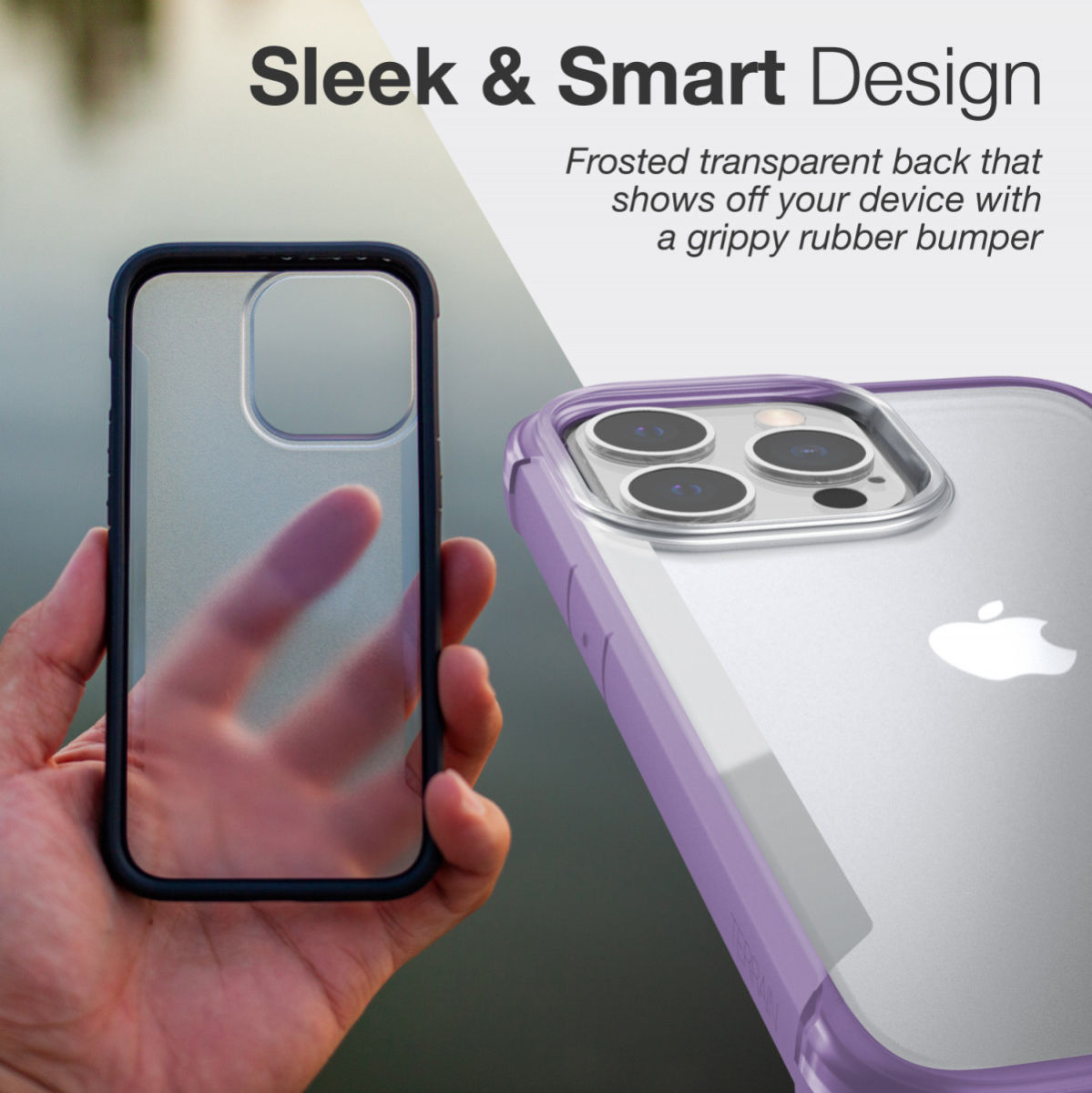 Raptic Terrain iPhone 13 Pro Max Hoesje Back Cover Transparant/Paars afbeelding 13
