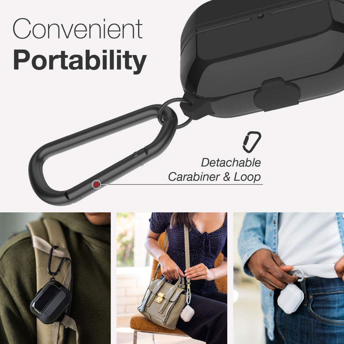 Raptic Journey AirPods Pro Hoesje Bescherm Case Zwart afbeelding 6