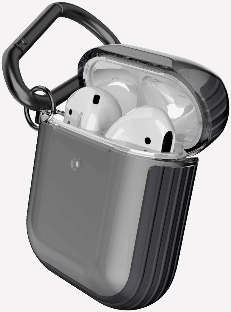 Raptic Clear Apple AirPods Hoesje Smoke Black afbeelding 2