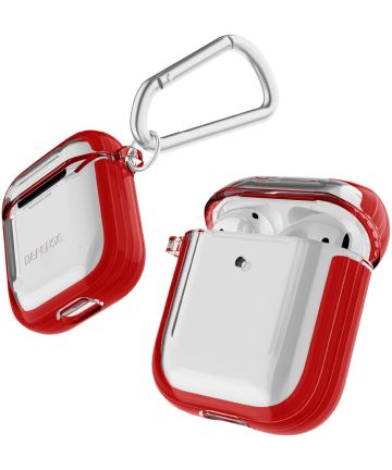 Raptic Clear Apple AirPods Hoesje Rood / Transparant Hoesjes