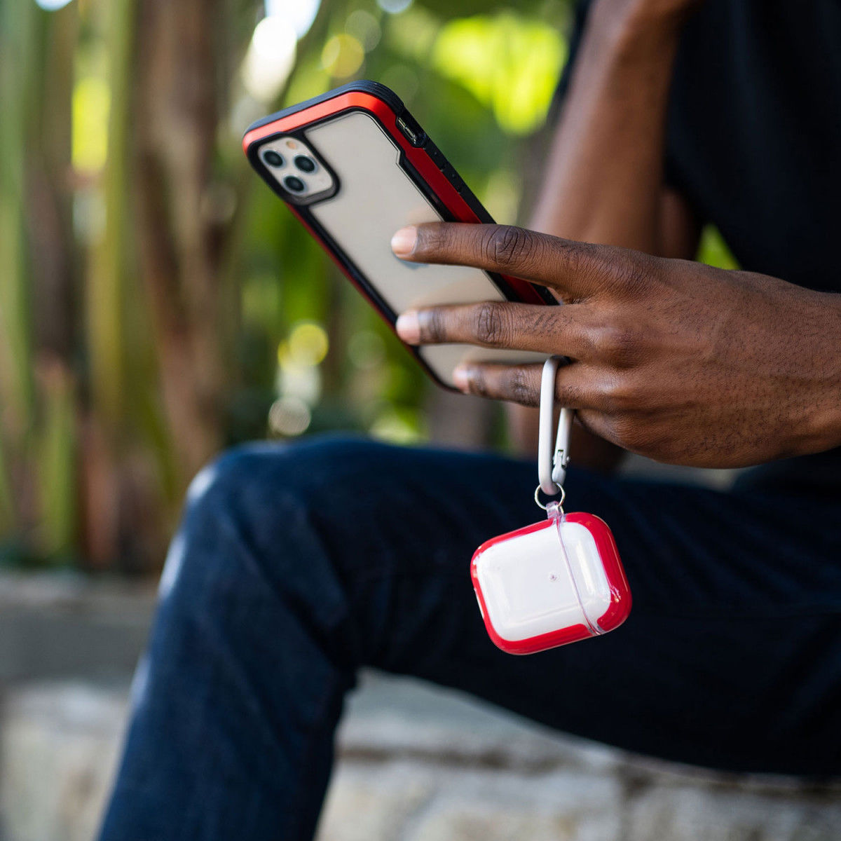 Raptic Clear Apple AirPods Hoesje Rood / Transparant afbeelding 11
