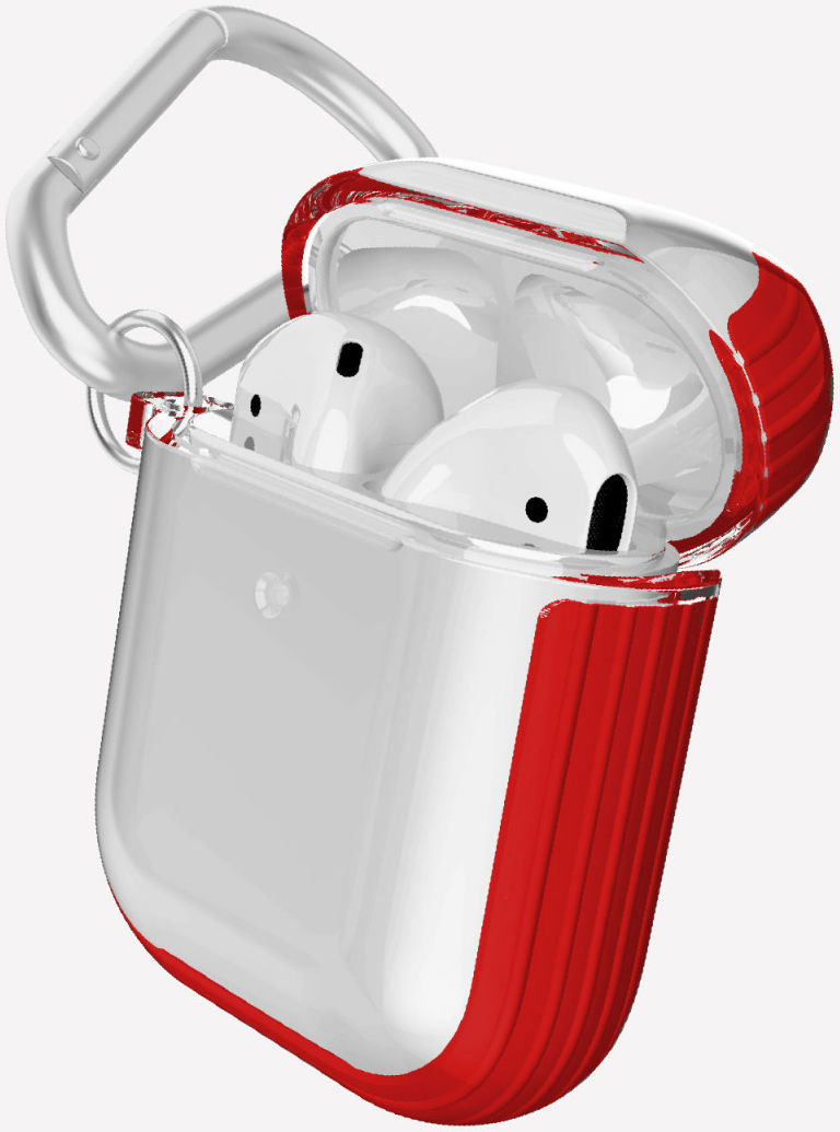 Raptic Clear Apple AirPods Hoesje Rood / Transparant afbeelding 2