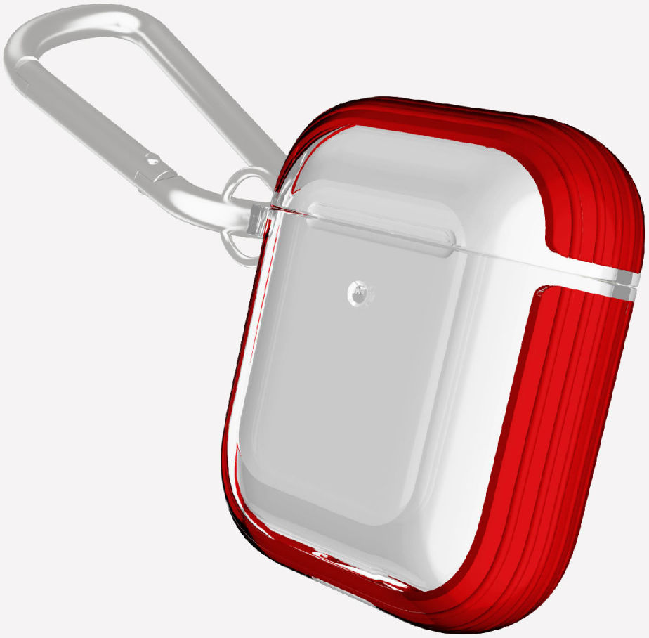 Raptic Clear Apple AirPods Hoesje Rood / Transparant afbeelding 3