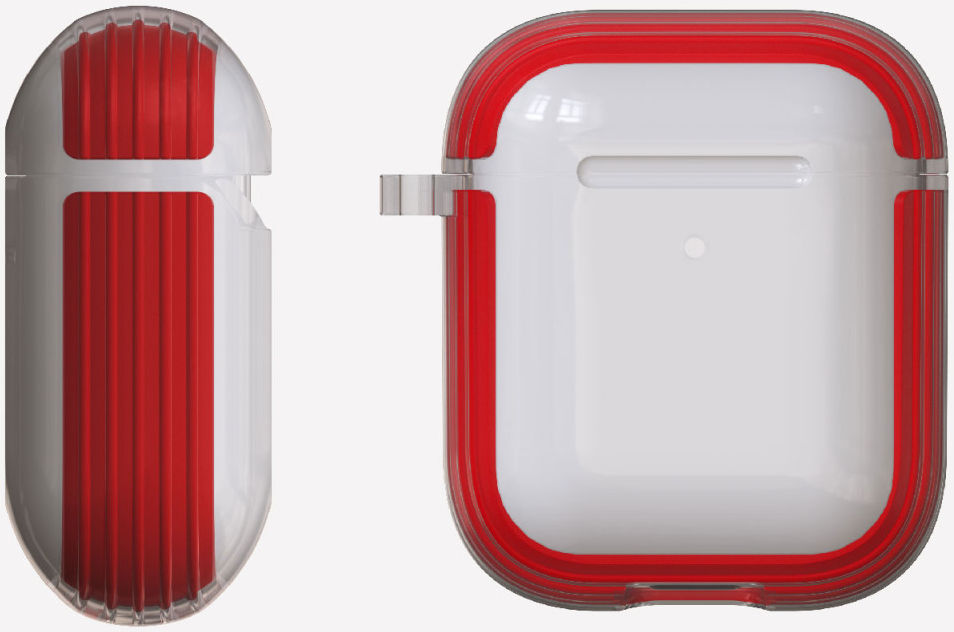 Raptic Clear Apple AirPods Hoesje Rood / Transparant afbeelding 4