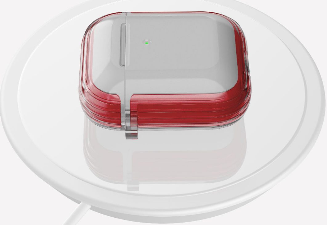 Raptic Clear Apple AirPods Hoesje Rood / Transparant afbeelding 9