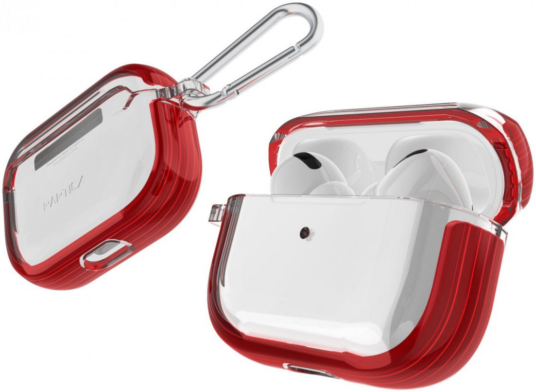 Raptic Clear Apple AirPods Pro Hoesje Rood afbeelding 2