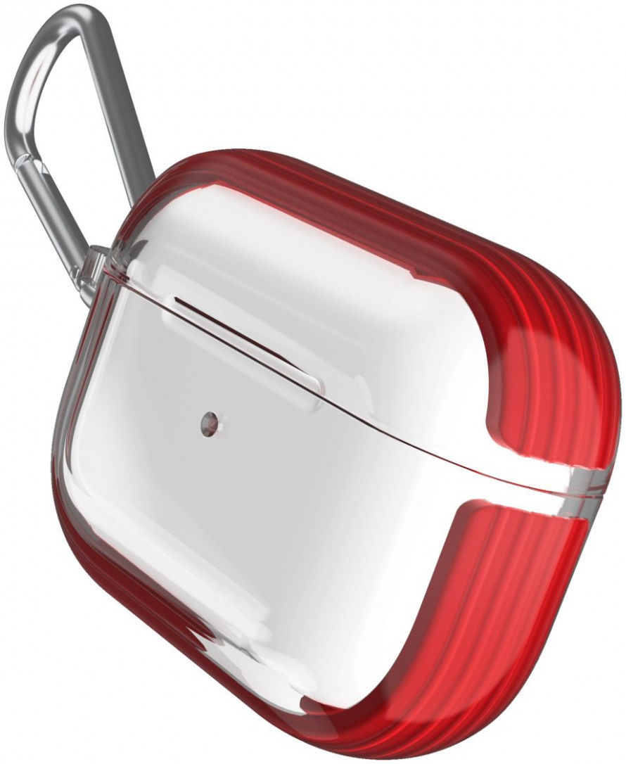 Raptic Clear Apple AirPods Pro Hoesje Rood afbeelding 1