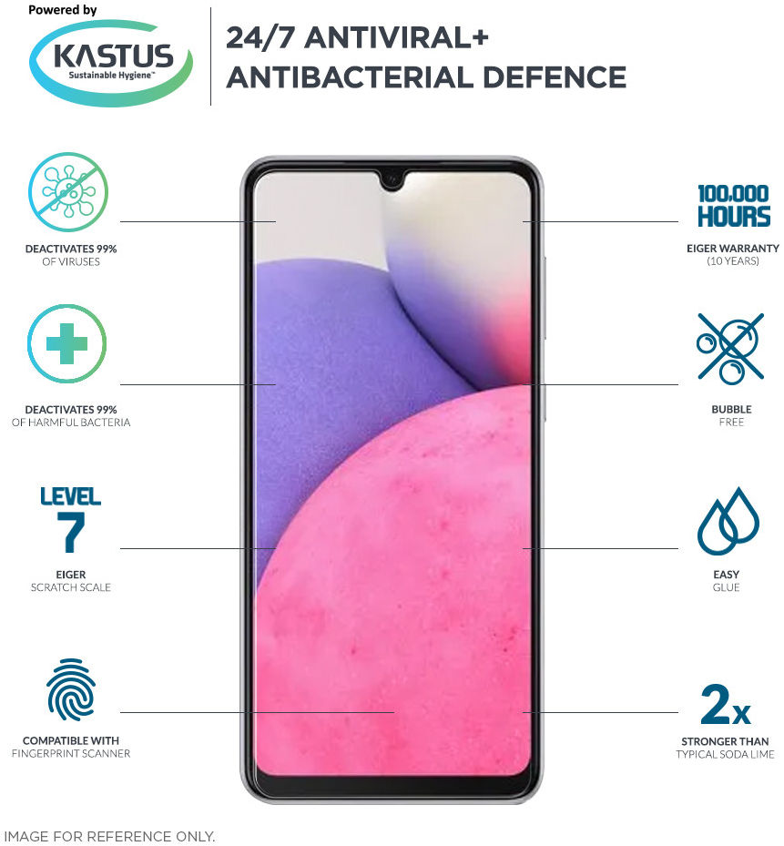 Eiger Samsung Galaxy A33 Tempered Glass Fingerprint Friendly Plat afbeelding 3